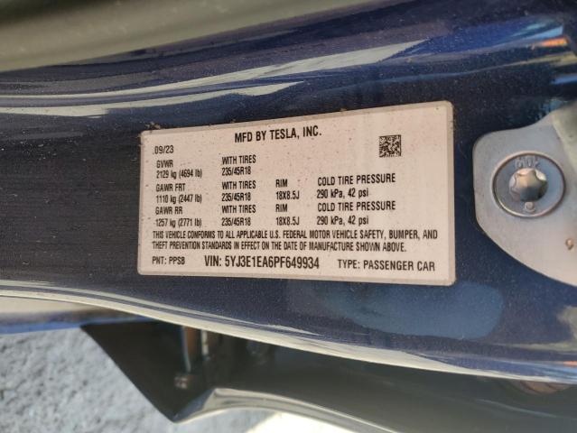 Продажа на аукционе авто 2023 Tesla Model 3, vin: 5YJ3E1EA6PF649934, номер лота: 47597395
