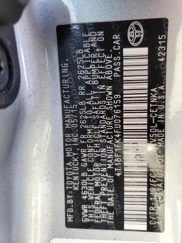 Продаж на аукціоні авто 2015 Toyota Camry, vin: 4T1BF1FK4FU076159, номер лоту: 49923045