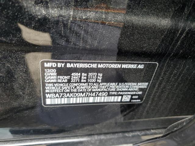 50310055 :رقم المزاد ، WBA73AK09M7H47490 vin ، 2021 Bmw 228xi مزاد بيع