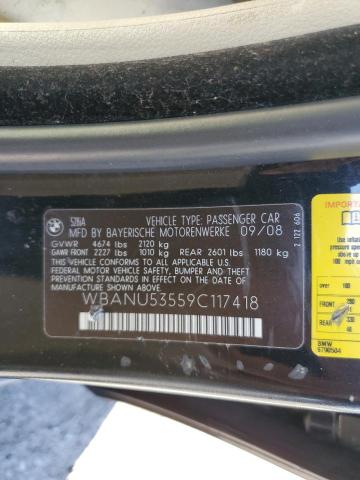 Продаж на аукціоні авто 2009 Bmw 528, vin: WBANU53559C117418, номер лоту: 46757835