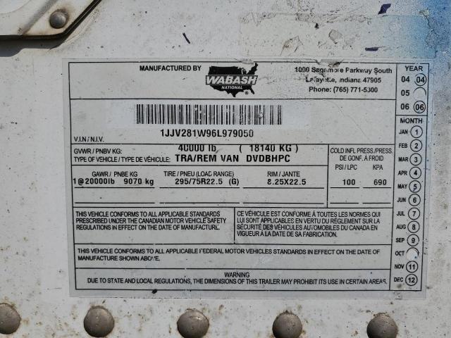 2006 Wabash Dry Van Trailer მანქანა იყიდება აუქციონზე, vin: 1JJV281W96L979050, აუქციონის ნომერი: 48076745