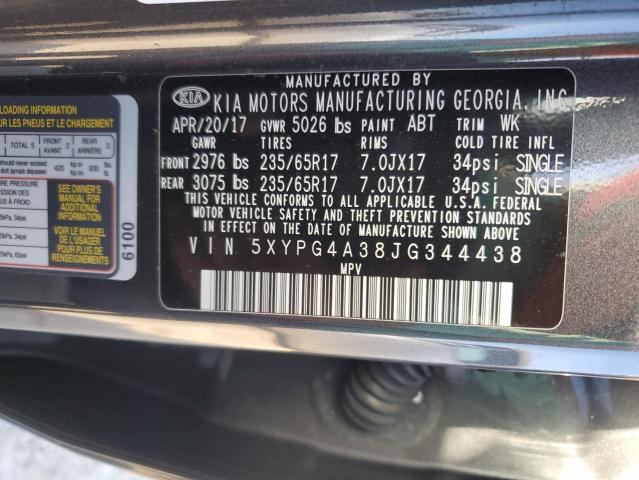 48424605 :رقم المزاد ، 5XYPG4A38JG344438 vin ، 2018 Kia Sorento Lx مزاد بيع