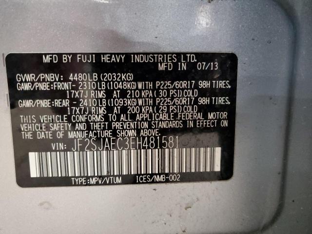 Aukcja sprzedaży 2014 Subaru Forester 2, vin: JF2SJAEC3EH481581, numer aukcji: 48022625