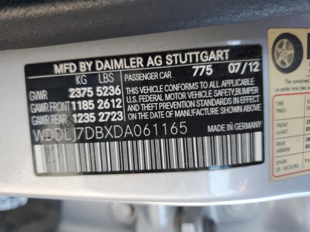49344305 :رقم المزاد ، WDDLJ7DBXDA061165 vin ، 2013 Mercedes-benz Cls مزاد بيع