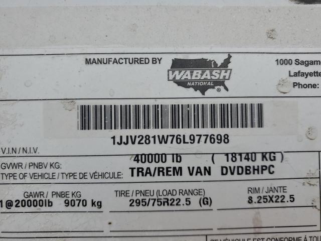 2006 Wabash Trailer მანქანა იყიდება აუქციონზე, vin: 1JJV281W76L977698, აუქციონის ნომერი: 48075685
