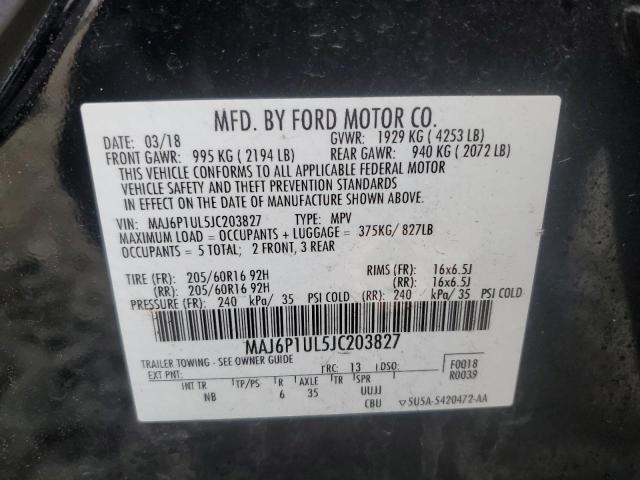 45414915 :رقم المزاد ، MAJ6P1UL5JC203827 vin ، 2018 Ford Ecosport S مزاد بيع