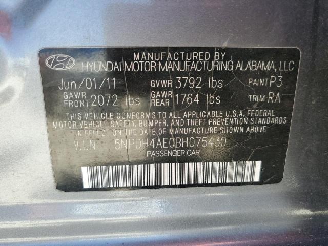 Продажа на аукционе авто 2011 Hyundai Elantra, vin: 5NPDH4AE0BH075430, номер лота: 48403815
