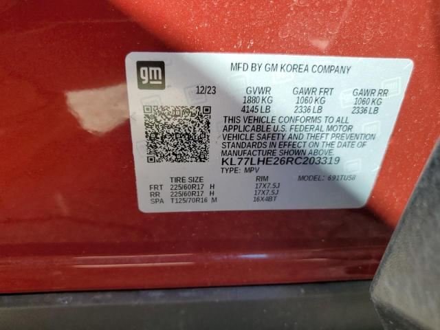 Продажа на аукционе авто 2024 Chevrolet Trax, vin: KL77LHE26RC203319, номер лота: 48458245