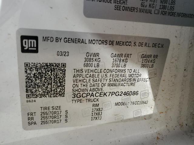 Продажа на аукционе авто 2023 Chevrolet Silverado, vin: 3GCPACEK7PG246086, номер лота: 50148655