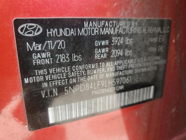 50918225 :رقم المزاد ، 5NPD84LF9LH597061 vin ، 2020 Hyundai Elantra مزاد بيع