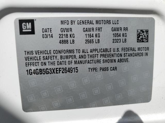 49914775 :رقم المزاد ، 1G4GB5G3XEF264915 vin ، 2014 Buick Lacrosse مزاد بيع