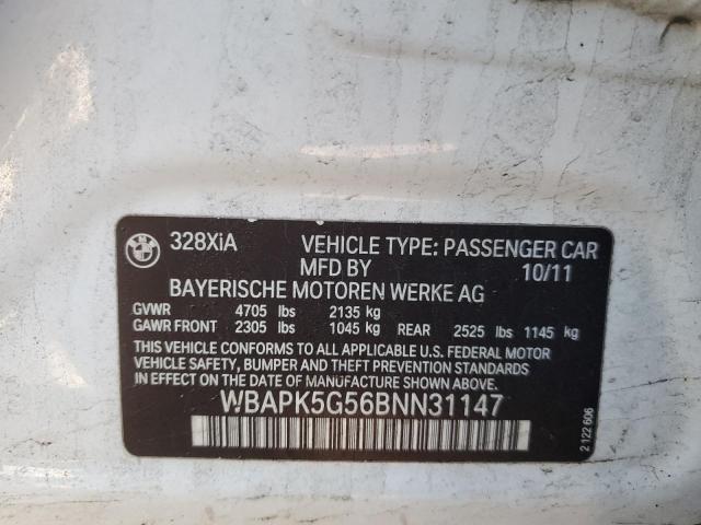 49155215 :رقم المزاد ، WBAPK5G56BNN31147 vin ، 2011 Bmw 328 Xi Sul مزاد بيع