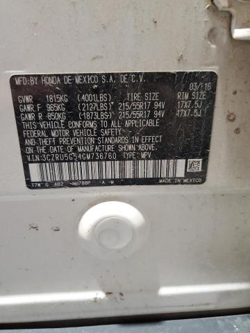 47786865 :رقم المزاد ، 3CZRU5G54GM736760 vin ، 2016 Honda Hr-v مزاد بيع