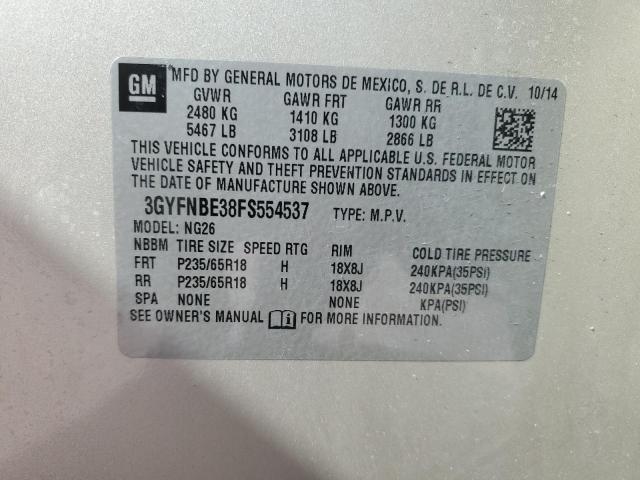 51076375 :رقم المزاد ، 3GYFNBE38FS554537 vin ، 2015 Cadillac Srx Luxury مزاد بيع