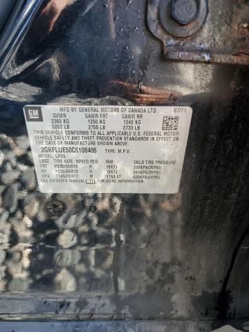 49544655 :رقم المزاد ، 2GKFLUE50C6108406 vin ، 2012 Gmc Terrain Sl مزاد بيع