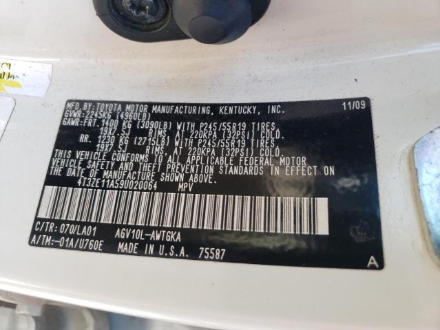 Aukcja sprzedaży 2009 Toyota Venza, vin: 4T3ZE11A59U020064, numer aukcji: 48669405