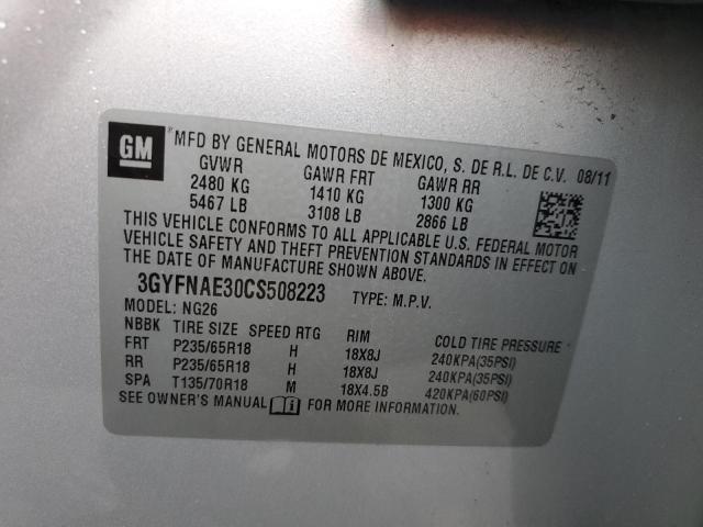 48042685 :رقم المزاد ، 3GYFNAE30CS508223 vin ، 2012 Cadillac Srx مزاد بيع