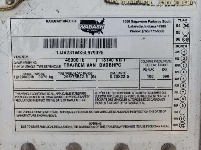 Продаж на аукціоні авто 2006 Wabash Trailer, vin: 1JJV281WX6L979025, номер лоту: 48075915