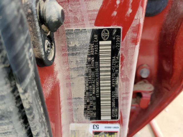 2020 Toyota Camry Xse მანქანა იყიდება აუქციონზე, vin: 4T1K61AK7LU336198, აუქციონის ნომერი: 50306315