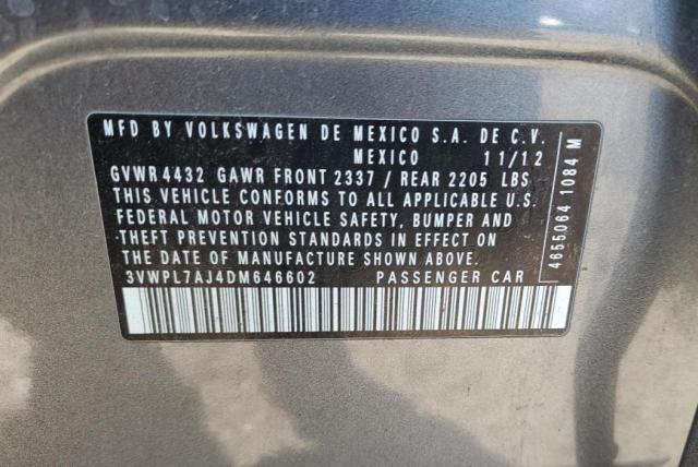 Aukcja sprzedaży 2013 Volkswagen Jetta, vin: 3VWPL7AJ4DM646602, numer aukcji: 50558265