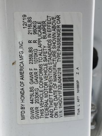Продаж на аукціоні авто 2020 Honda Accord Spo, vin: 1HGCV1F32LA041218, номер лоту: 48951895
