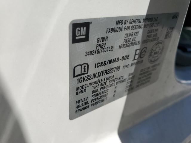 50900565 :رقم المزاد ، 1GKS2JKJXFR283708 vin ، 2015 Gmc Yukon Xl مزاد بيع
