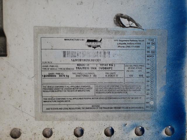 Продаж на аукціоні авто 2006 Wabash Dry Van Trailer, vin: 1JJV281W26L991301, номер лоту: 48077045