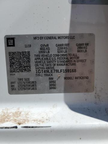 50982305 :رقم المزاد ، 1GT49LE78LF159168 vin ، 2020 Gmc Sierra مزاد بيع