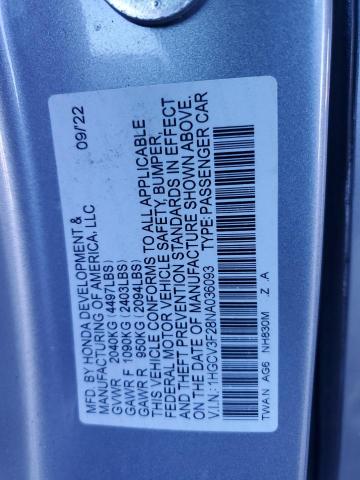 Продаж на аукціоні авто 2022 Honda Accord Hyb, vin: 1HGCV3F28NA036093, номер лоту: 47571145