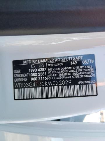 Продажа на аукционе авто 2019 Mercedes-benz A, vin: WDD3G4EB0KW022029, номер лота: 48233155
