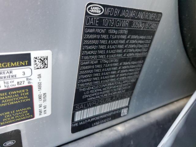 Aukcja sprzedaży 2020 Land Rover Range Rover Sport, vin: SALWR2SU9LA701526, numer aukcji: 45167745