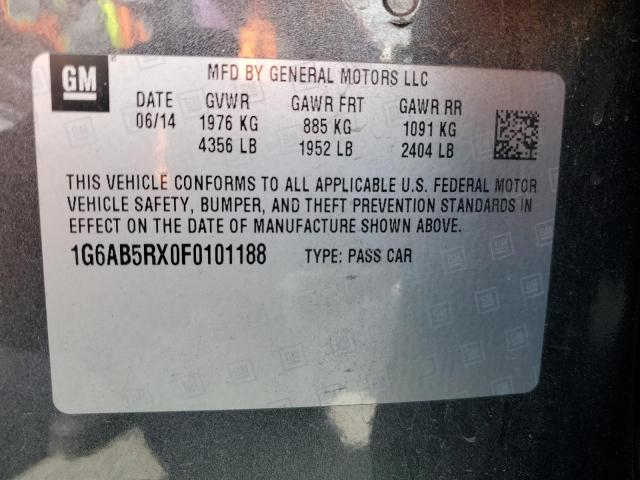 50076475 :رقم المزاد ، 1G6AB5RX0F0101188 vin ، 2015 Cadillac Ats مزاد بيع