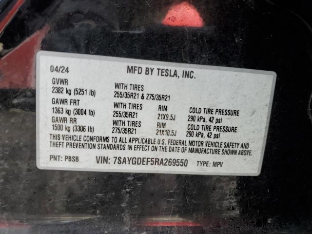 Aukcja sprzedaży 2024 Tesla Model Y, vin: 7SAYGDEF5RA269550, numer aukcji: 47961855