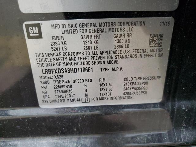 50607365 :رقم المزاد ، LRBFXDSA3HD110661 vin ، 2017 Buick Envision E مزاد بيع