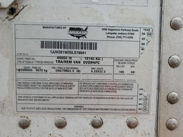 2006 Wabash Tra/remvan მანქანა იყიდება აუქციონზე, vin: 1JJV281W26L978841, აუქციონის ნომერი: 47028715