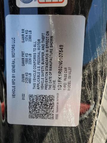 Aukcja sprzedaży 2022 Chevrolet Camaro Zl1, vin: 1G1FK1R60N0107549, numer aukcji: 50037475