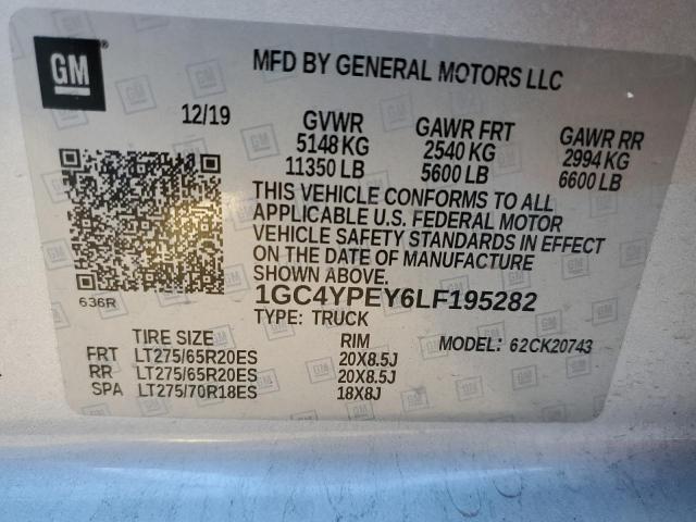 74709415 :رقم المزاد ، 1GC4YPEY6LF195282 vin ، 2020 Chevrolet Silverado مزاد بيع