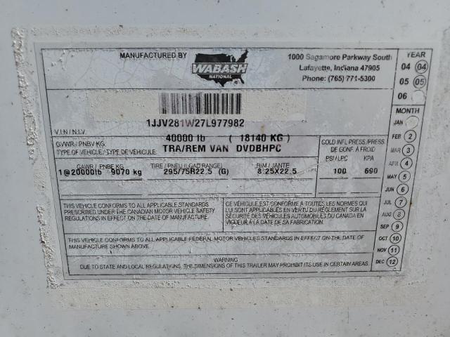 Продаж на аукціоні авто 2007 Wabash Unknown, vin: 1JJV281W27L977982, номер лоту: 48077655