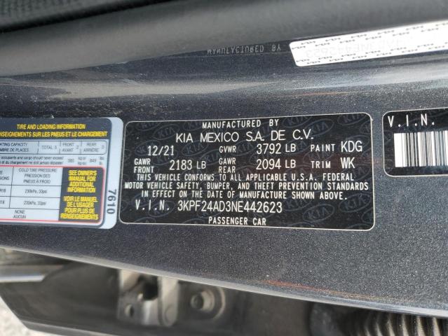 Продажа на аукционе авто 2022 Kia Forte, vin: 3KPF24AD3NE442623, номер лота: 44786825