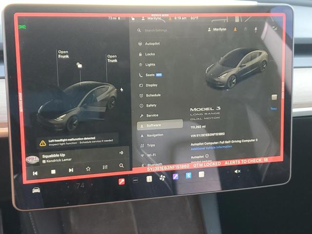 Aukcja sprzedaży 2022 Tesla Model 3, vin: 5YJ3E1EB3NF151860, numer aukcji: 45495215