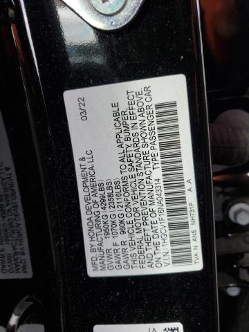 41623946 :رقم المزاد ، 1HGCV1F16NA043314 vin ، 2022 Honda Accord مزاد بيع