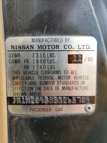 Продажа на аукционе авто 1981 Datsun 280zx, vin: JN1HZ04S8BX265704, номер лота: 49279325