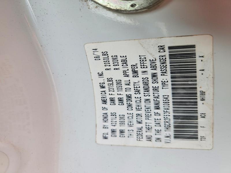 47553836 :رقم المزاد ، 1HGCR2F53FA006543 vin ، 2015 Honda Accord مزاد بيع