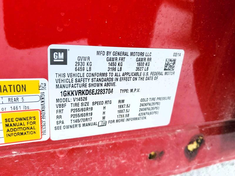 Aukcja sprzedaży 2014 Gmc Acadia, vin: 1GKKVRKD6EJ283704, numer aukcji: 47861286