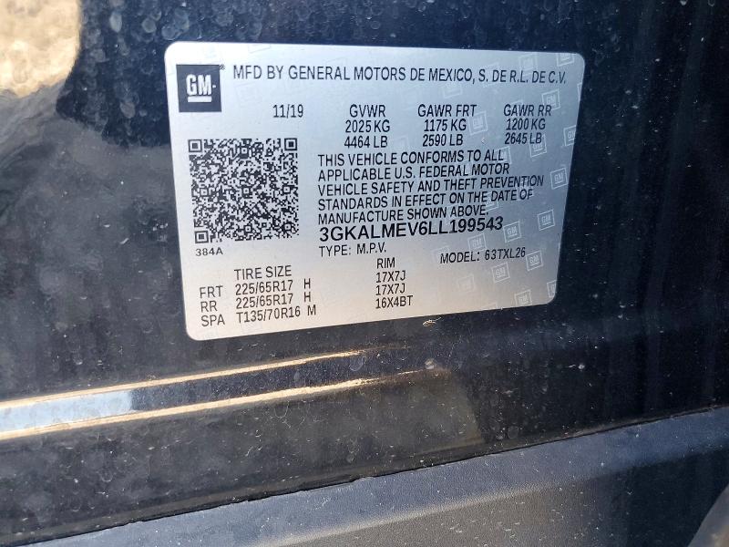 2020 Gmc Terrain მანქანა იყიდება აუქციონზე, vin: 3GKALMEV6LL199543, აუქციონის ნომერი: 45621236