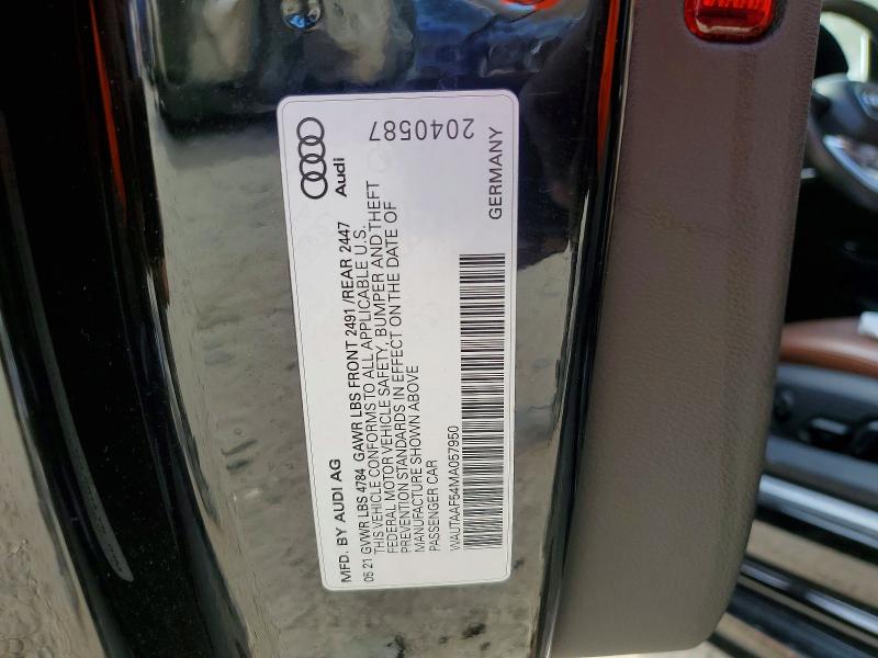 47033976 :رقم المزاد ، WAUTAAF54MA057950 vin ، 2021 Audi A5 مزاد بيع