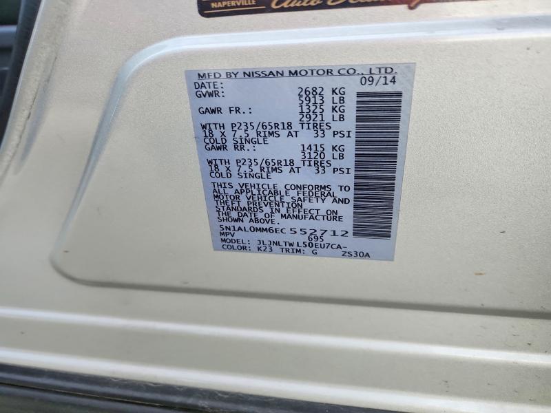 Продажа на аукционе авто 2014 Infiniti Qx60, vin: 5N1AL0MM6EC552712, номер лота: 46324746