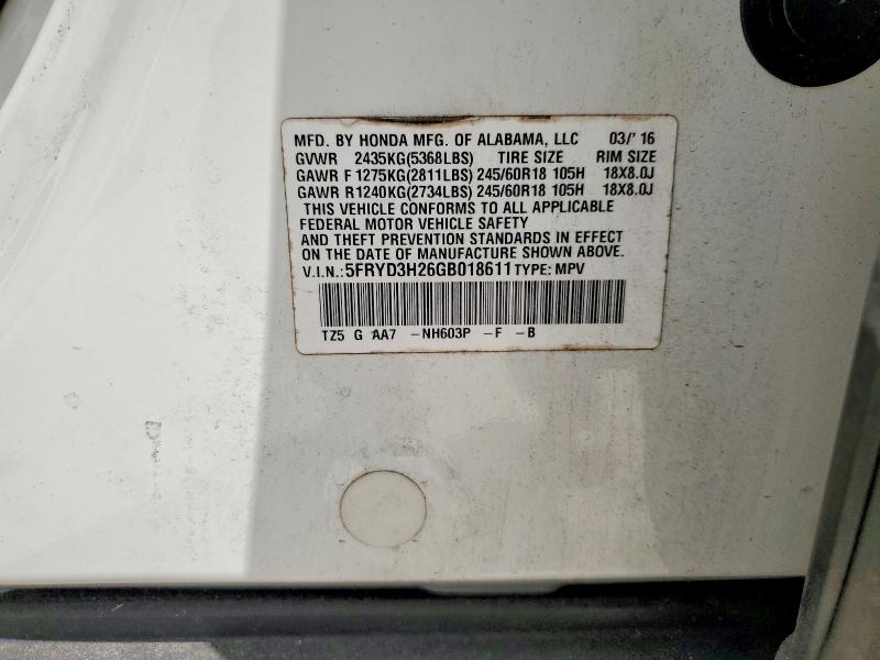 Продажа на аукционе авто 2016 Acura Mdx, vin: 5FRYD3H26GB018611, номер лота: 47788056
