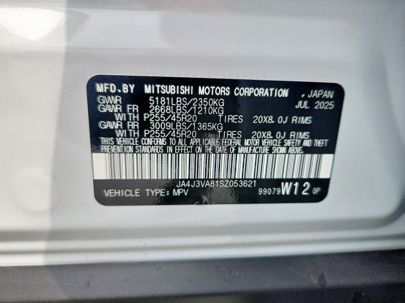 Продаж на аукціоні авто 2025 Mitsubishi Outlander, vin: JA4J3VA81SZ053621, номер лоту: 41608986
