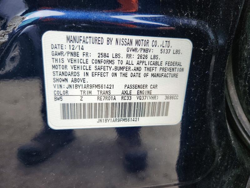 Продажа на аукционе авто 2015 Infiniti Q70, vin: JN1BY1AR9FM561421, номер лота: 47814916